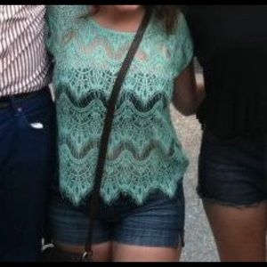 Nordstrom| Mint Lace Shirt